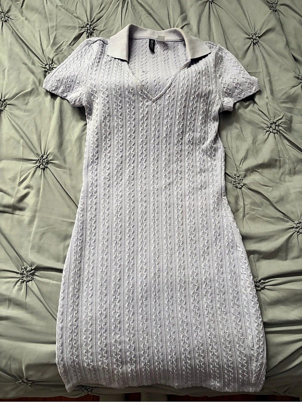 Forever 21, Cable Knit, Collared Dress, in Lilac, Small, Like New